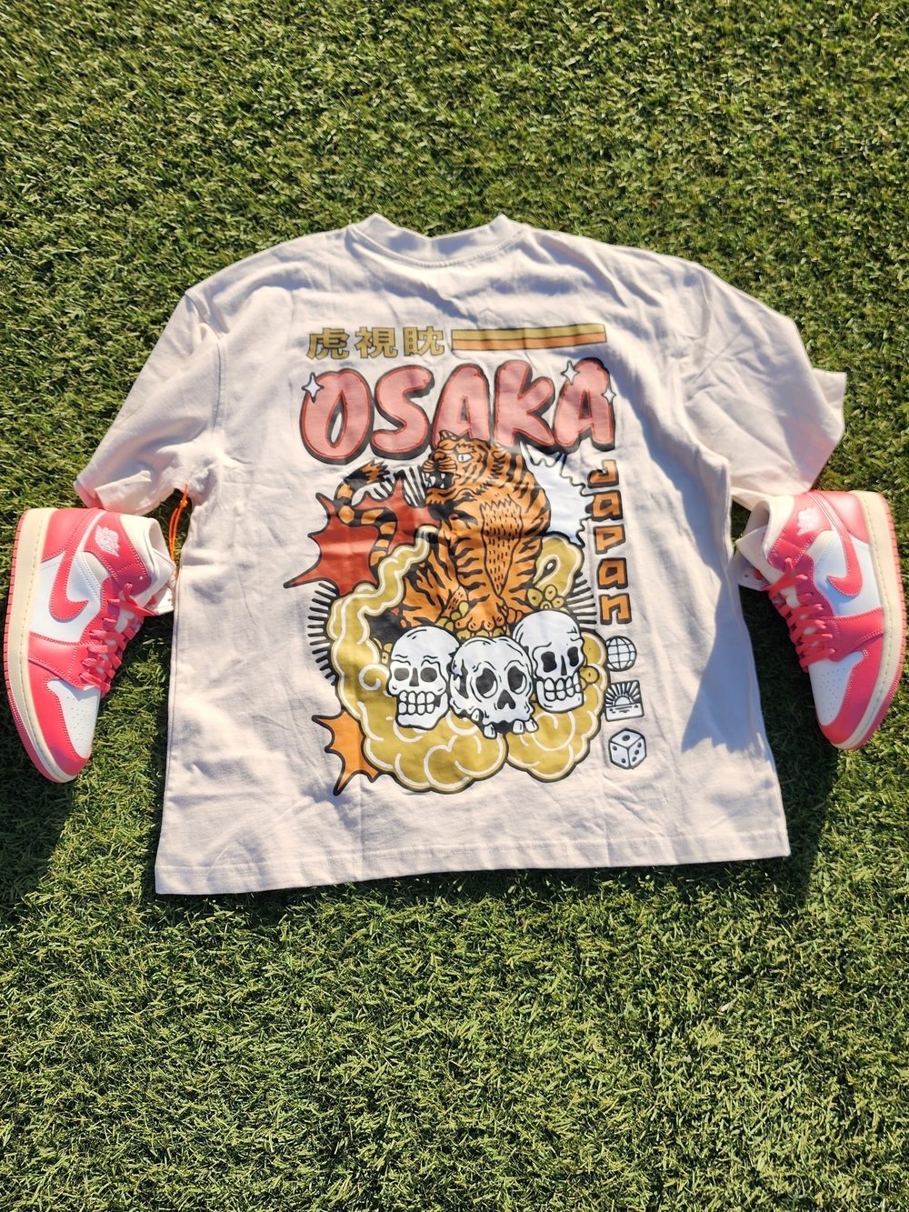 BUNDLE ALERT-Osaka Graphic Tee with Pink/White Air Jordan 1s